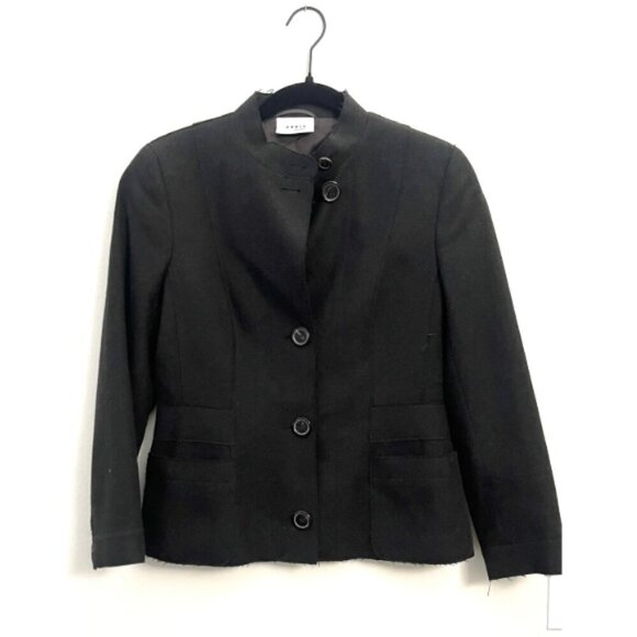 AKRIS PUNTO WOOL ANGORA MANDARIN COLLAR MILITARY JACKET 4 - Picture 1 of 12